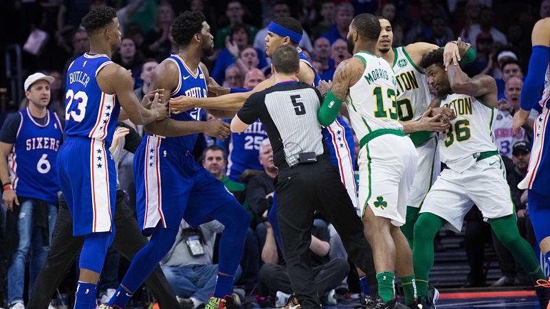Philadelphia 76ers forward Joel Embiid and guard Marcus Smart