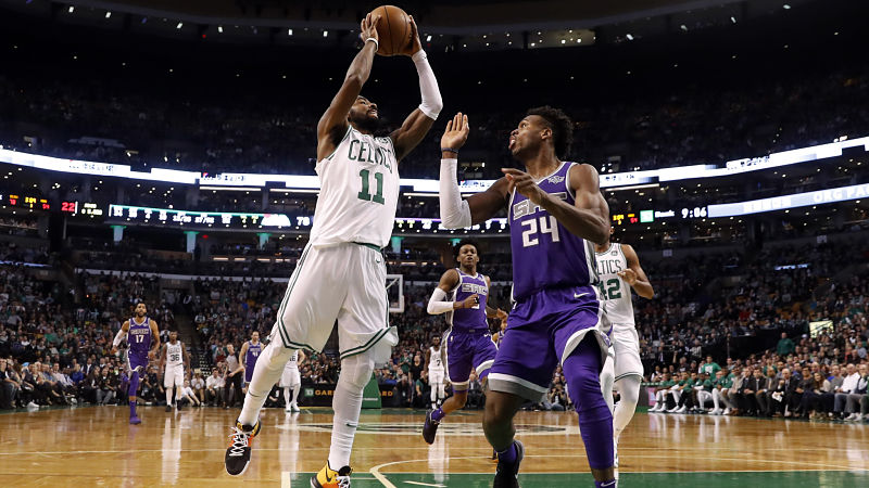 Boston Celtics guard Kyrie Irving and Sacramento Kings guard Buddy Hield