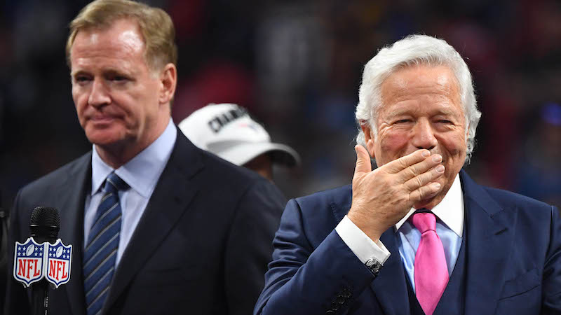 NFL commissioner Roger Goodell, Patriots owner Robert Kraft