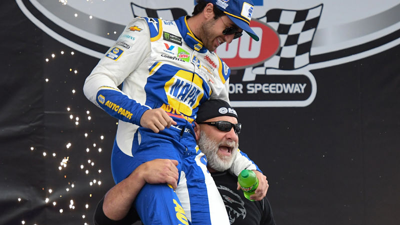 NASCAR driver Chase Elliott and retired professional wrestler Goldberg