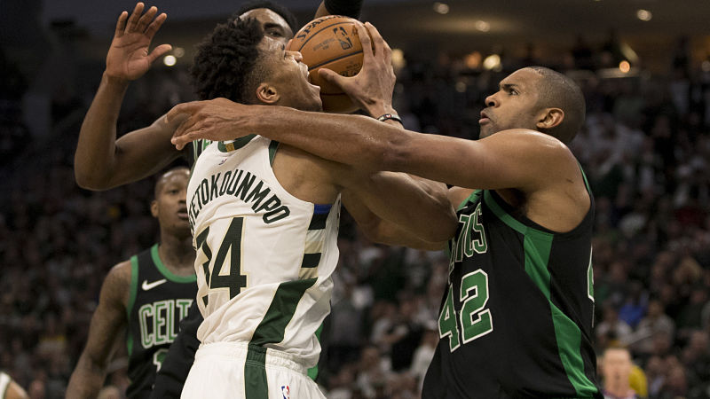 Milwaukee Bucks forward Giannis Antetokounmpo and Boston Celtics center Al Horford