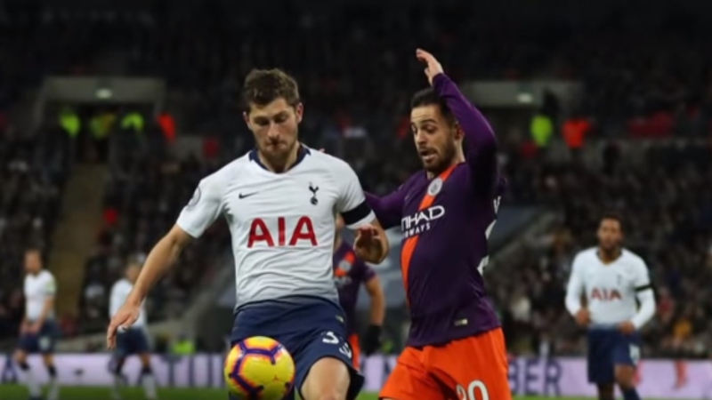 Tottenham defender Jan Vertonghen (left) and Manchester City winger Bernardo Silva