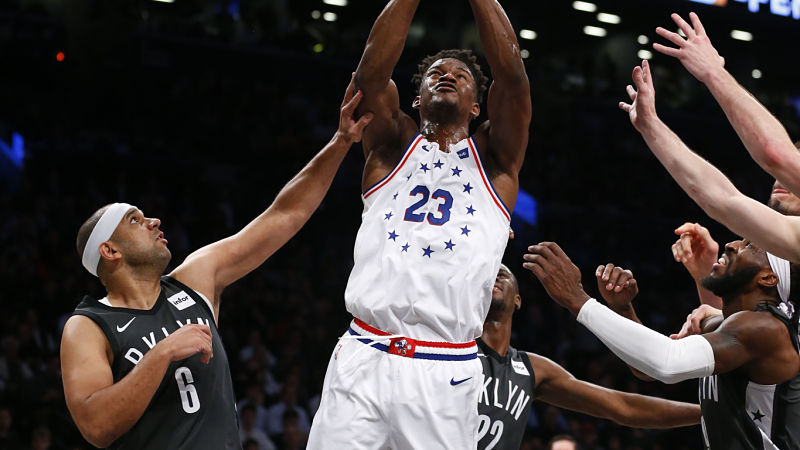 Philadelphia 76ers guard Jimmy Butler and Brooklyn Nets forward Jared Dudley