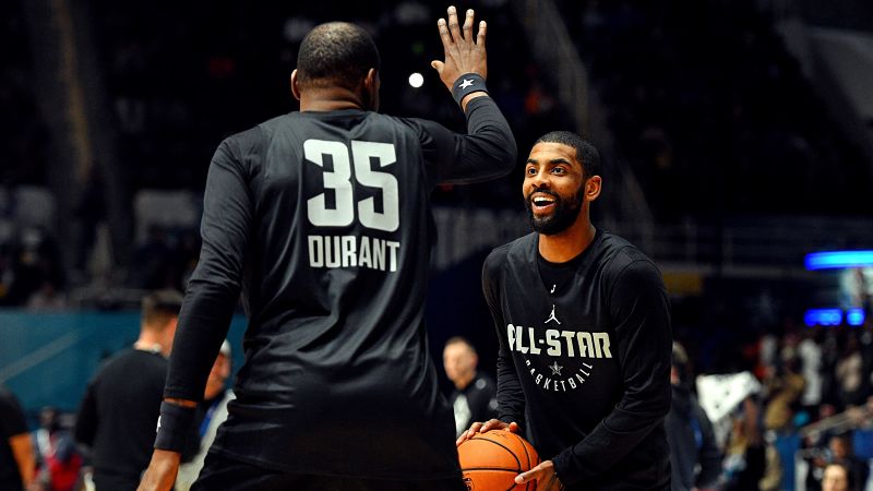 Golden State Warriors forward Kevin Durant and Boston Celtics guard Kyrie Irving