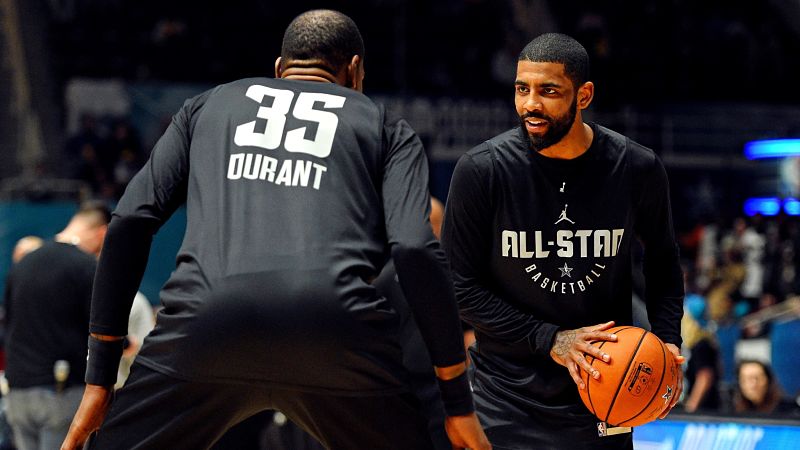 Golden State Warriors forward Kevin Durant and Boston Celtics guard Kyrie Irving