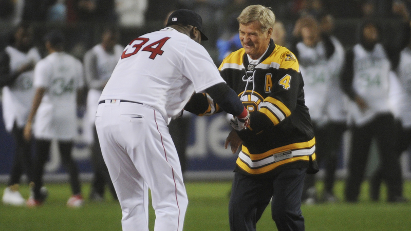 Former Red Sox David Ortiz And Former Boston Bruins Bobby Orr