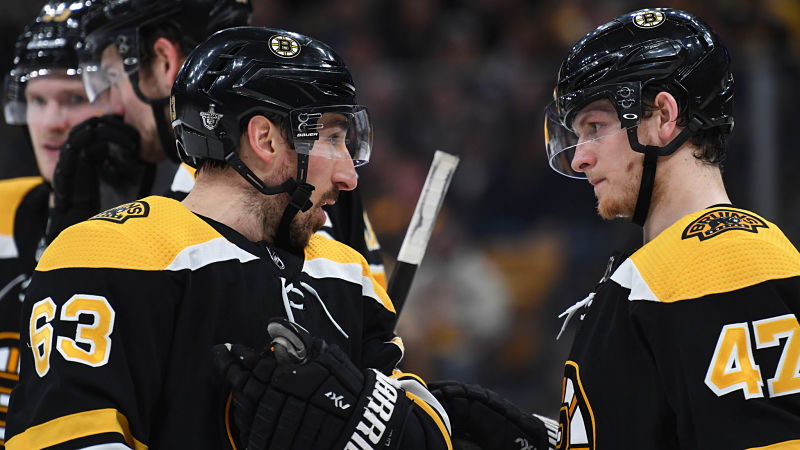 Boston Bruins forward Brad Marchand and defenseman Torey Krug