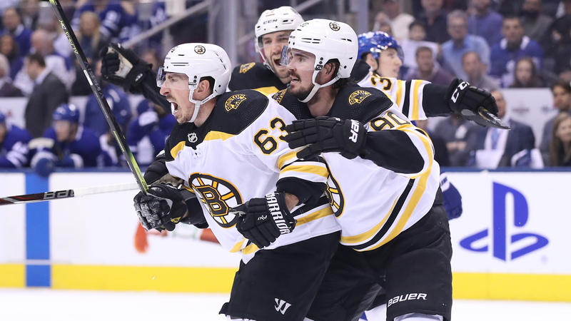 Boston Bruins' Brad Marchand And Marcus Johansson
