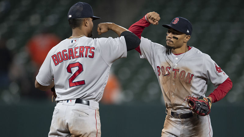 Boston Red Sox shortstop Xander Bogaerts and outfielder Mookie Betts