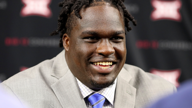 West Virginia Mountaineers offensive lineman Yodny Cajuste