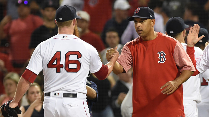 Chicago Cubs pitcher Craig Kimbrel, Red Sox manager Alex Cora