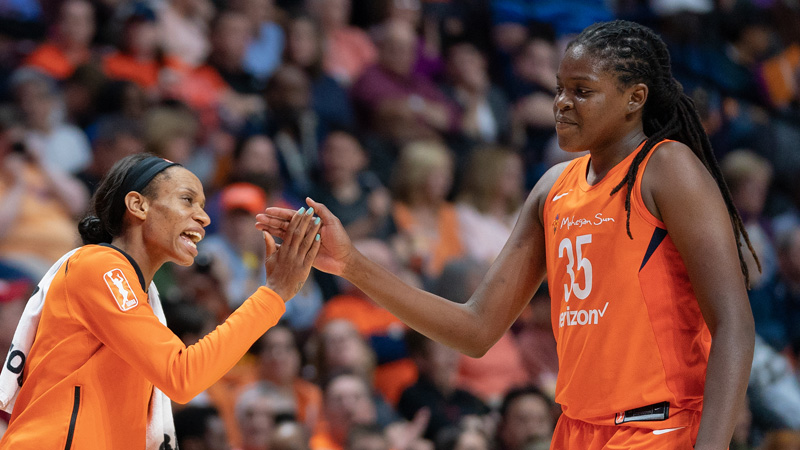 Connecticut Sun's Jasmine Thomas And Jonquel Jones