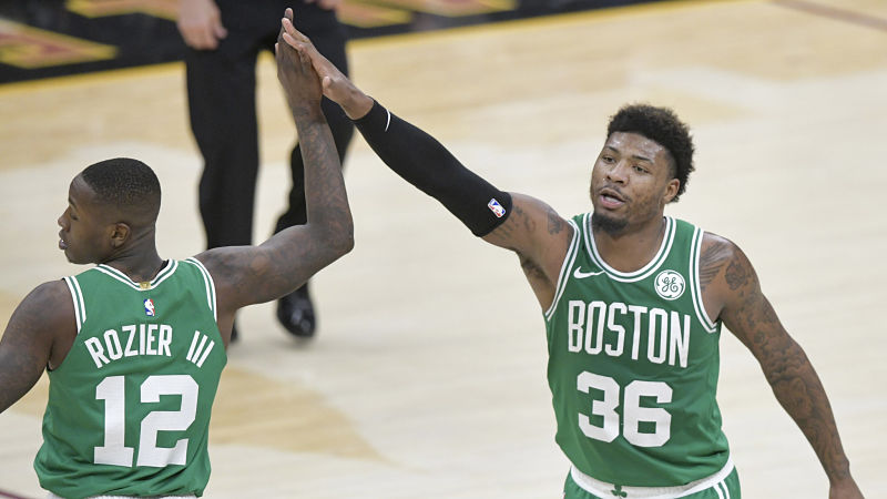 Boston Celtics guards Terry Rozier and Marcus Smart