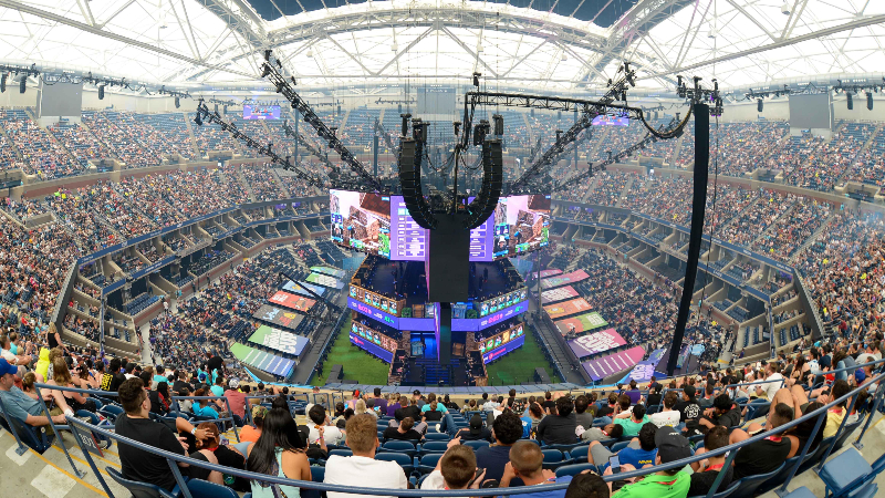 A general view of Athur Ashe Stadium during the Fortnite World Cup Finals