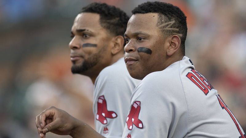 Boston Red Sox Infielders Rafael Devers And Xander Bogaerts