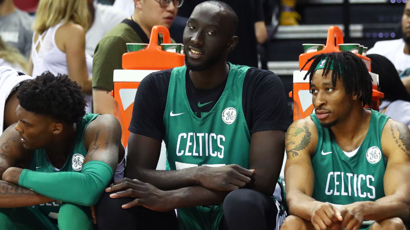 Boston Celtics center Tacko Fall (center)