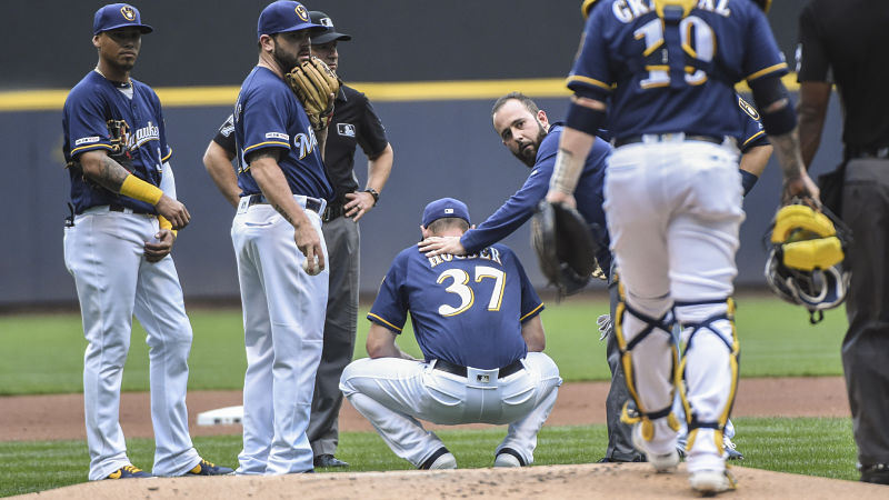 Milwaukee Brewers pitcher Adrian Houser