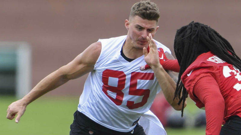 Atlanta Falcons tight end Eric Saubert