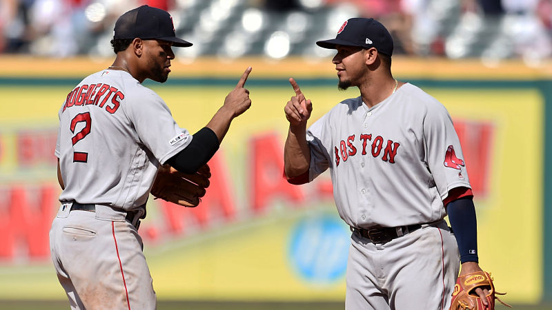 Boston Red Sox Xander Bogaerts, Marco Hernandez