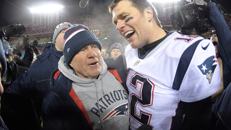 New England Patriots coach Bill Belichick and quarterback Tom Brady