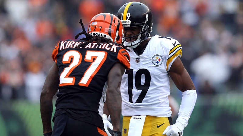 Cincinnati Bengals cornerback Dre Kirkpatrick and Pittsburgh Steelers wide receiver JuJu Smith-Schuster