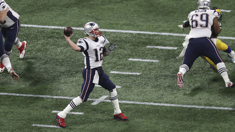 New England Patriots quarterback Tom Brady and right guard Shaq Mason