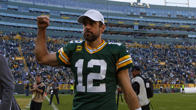 Green Bay Packer quarterback Aaron Rodgers
