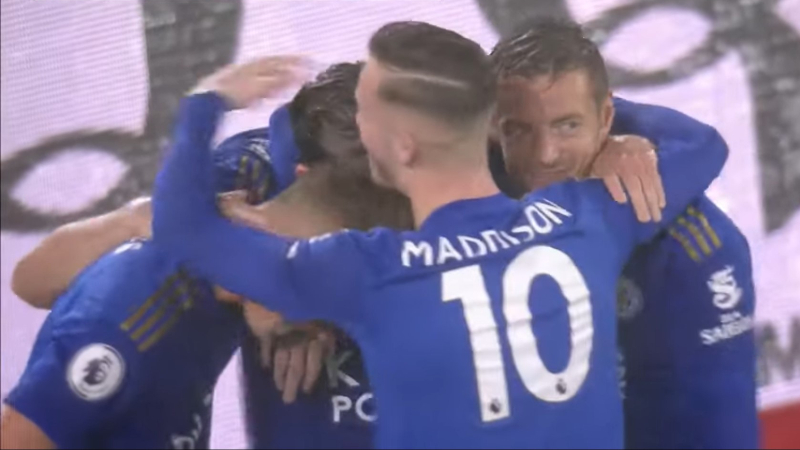 Leicester City defender Ben Chilwell and teammates