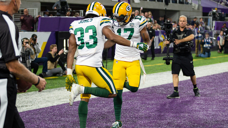 Packers WR Davante Adams, Packers RB Aaron jones
