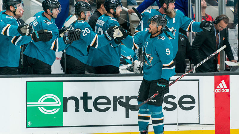 San Jose Sharks left wing Evander Kane