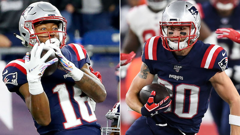 Patriots wide receivers Jakobi Meyers, Gunner Olszewski