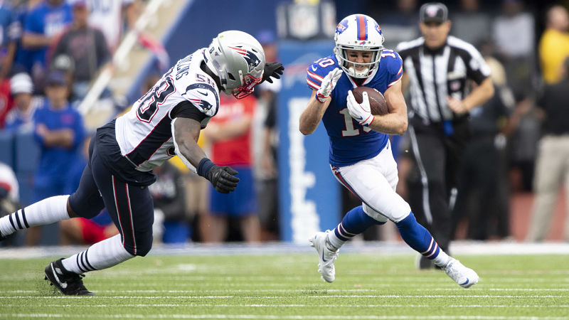 New England Patriots linebacker Jamie Collins and Buffalo Bills wide receiver Cole Beasley