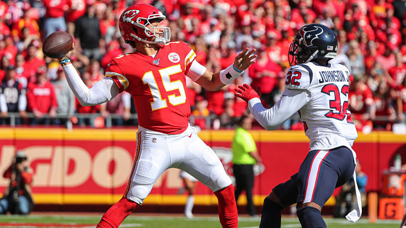 Kansas City Chiefs quarterback Patrick Mahomes and Houston Texans cornerback Lonnie Johnson