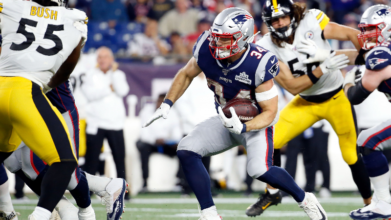 New England Patriots running back Rex Burkhead (34)
