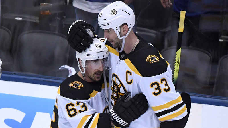 Boston Bruins Winger Brad Marchand And Defenseman Zdeno Chara