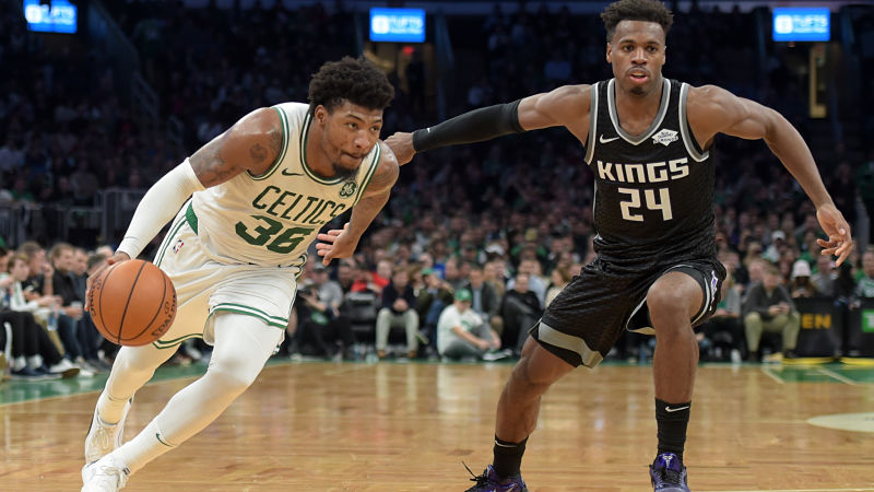 Boston Celtics guard Marcus Smart and Sacramento Kings guard Buddy Hield