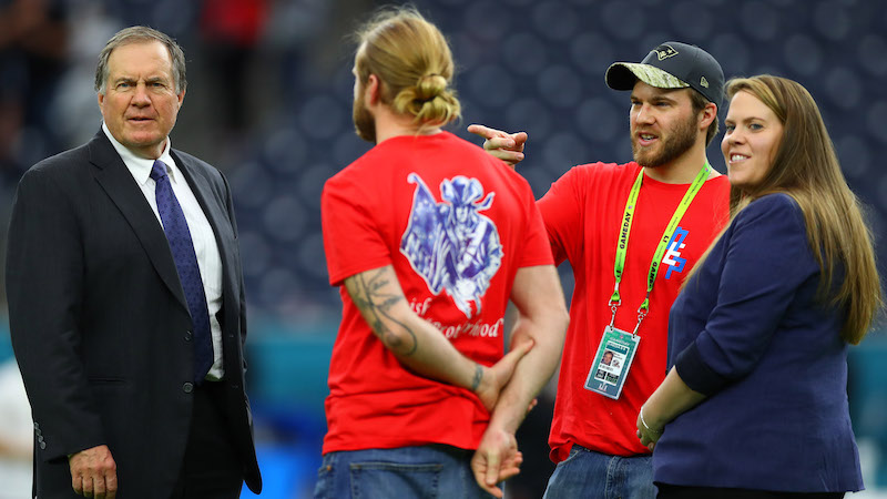 Patirots head coach Bill, Stephen, Brian, Amanda Belichick