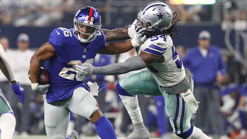 New York Giants running back Saquon Barkley and Dallas Cowboys linebacker Jaylon Smith