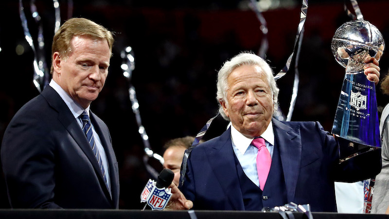NFL commissioner Roger Goodell, Patriots owner Robert Kraft