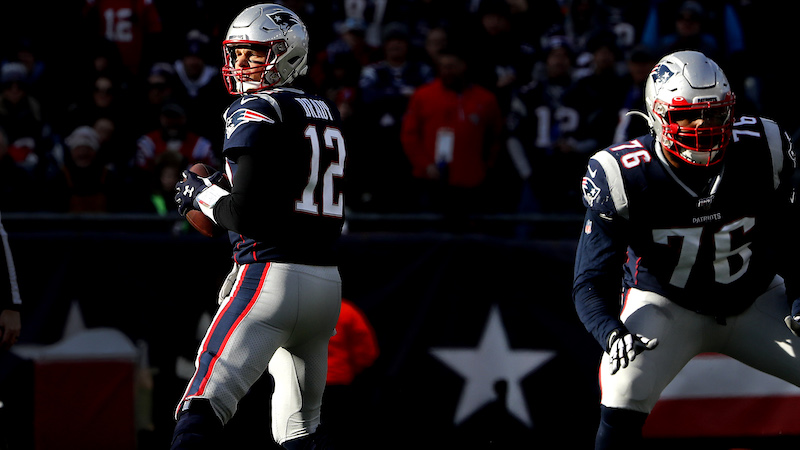 Patriots quarterback Tom Brady, left tackle Isaiah Wynn