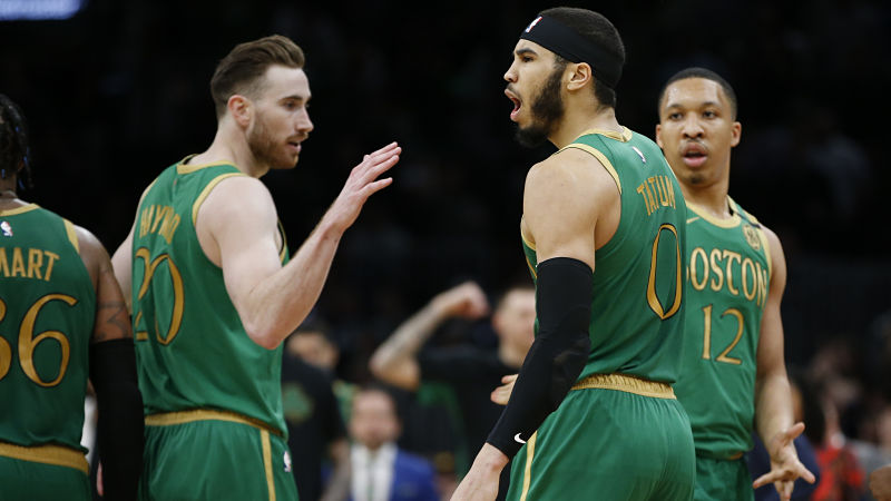 Boston Celtics forwards Gordon Hayward and Jayson Tatum
