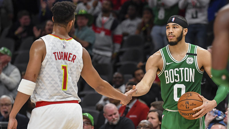 NBA forward Evan Turner and Boston Celtics forward Jayson Tatum