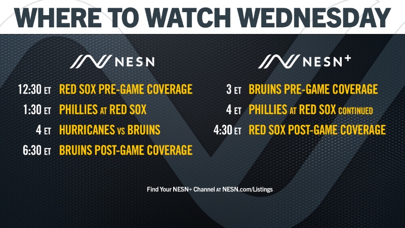 NESN Red Sox, Bruins schedule for Aug. 19
