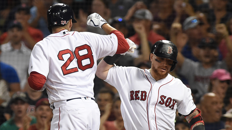 Boston Red Sox's J.D. Martinez And Christian Vazquez
