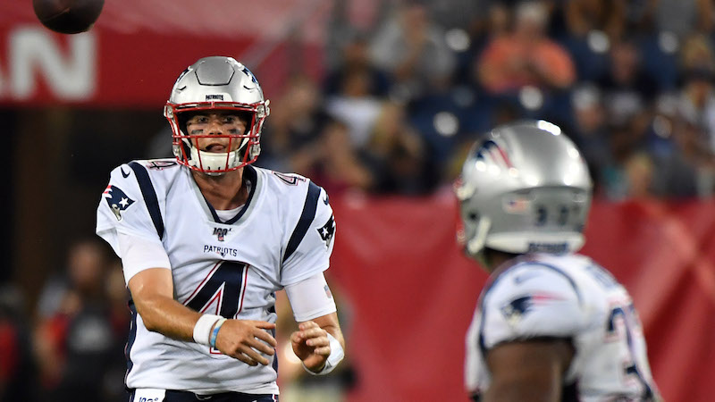 Patriots quarterback Jarrett Stidham, running back Damien Harris
