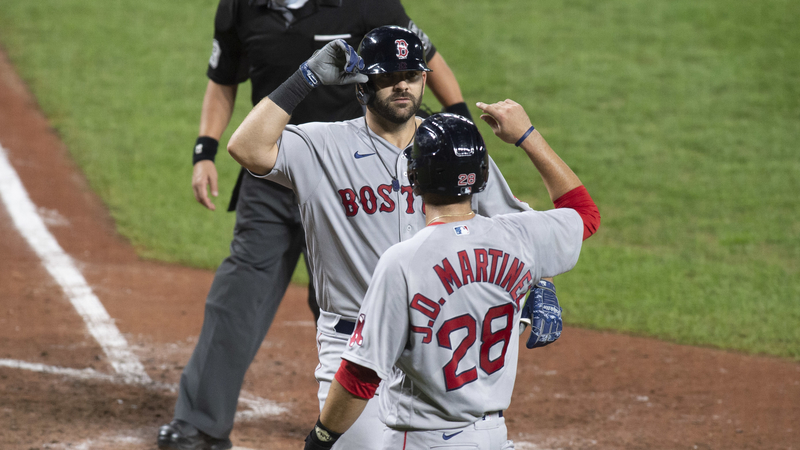 Boston Red Sox's J.D. Martinez And Mitch Moreland