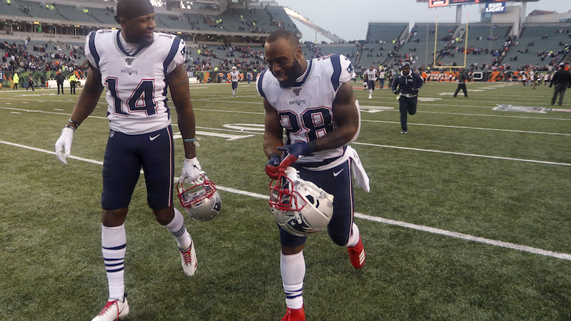 Patriots wide receiver Mohamed Sanu, running back James White