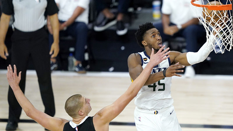 Denver Nuggets center Nikola Jokic and Utah Jazz guard Donovan Mitchell