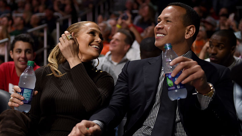 Recording artist Jennifer Lopez and former New York Yankees baseball player Alex Rodriguez