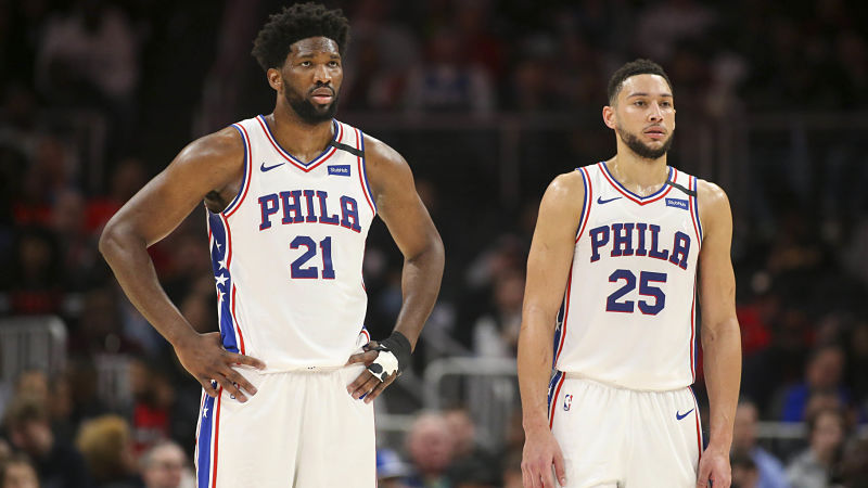 Philadelphia 76ers center Joel Embiid and Ben Simmons